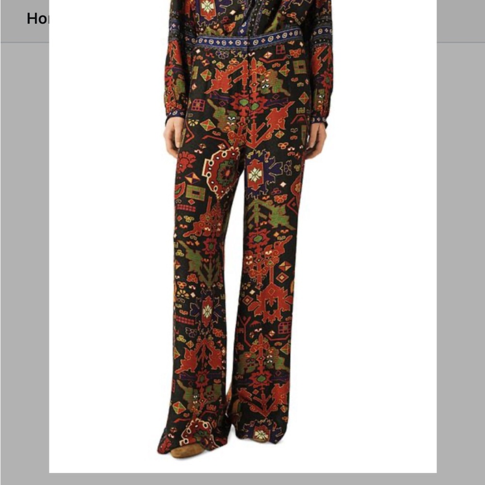 ba&sh Wide Vlyde Leg Pants in Red and Orange